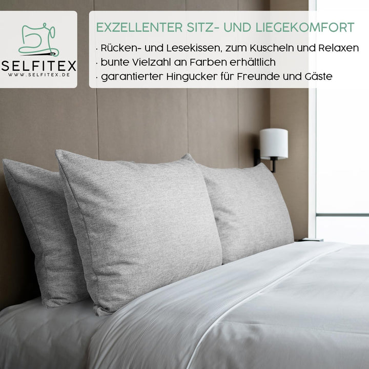 Selfitex Modisches Couchkissen XXL 60x80 cm, Sofakissen mit Füllung und Bezug, kuschelweiches Leseki