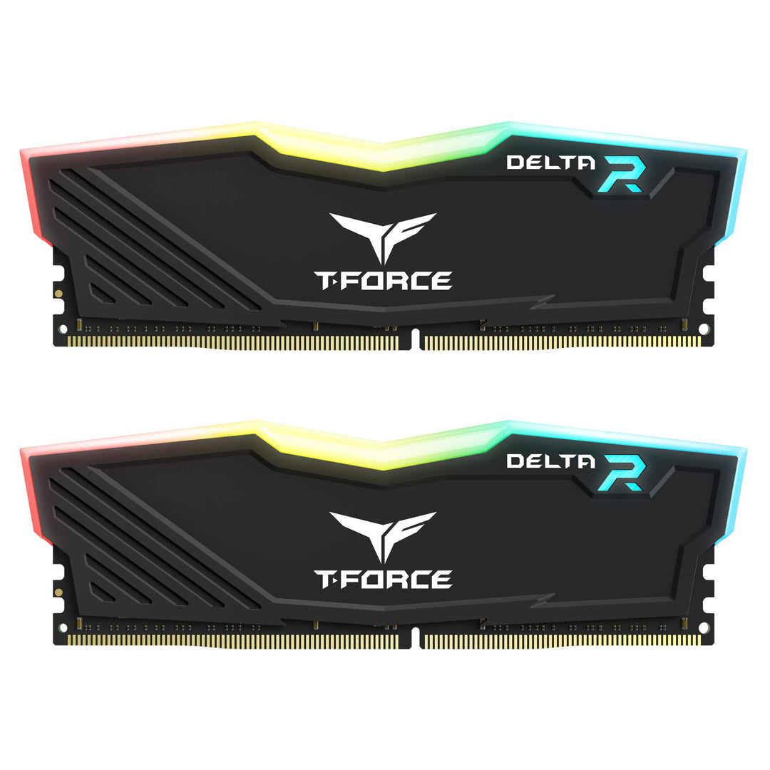 TEAMGROUP Team T-Force Delta RGB DDR4 Gaming Memory, 2 x 16 GB, 3200 MHz, 288 Pin DIMM, Black 32GB (