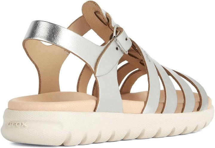 Geox Jungen Mädchen J SOLEIMA Gir Sandal, Silver, 24 EU