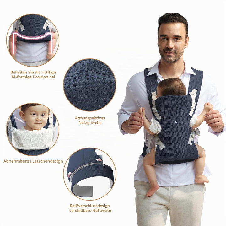 IULONEE Babytrage für Neugeborene Ergonomic Tragetaschen für Kleinkinder Babytrage ab Geburt Tragetu