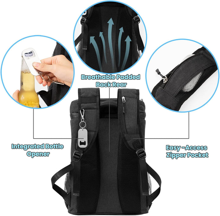 PengDa 32 L Kühl Rucksack Kühltasche - Gross Isoliert Kühlrucksack Wasserdichten Ultraleicht Rucksäc