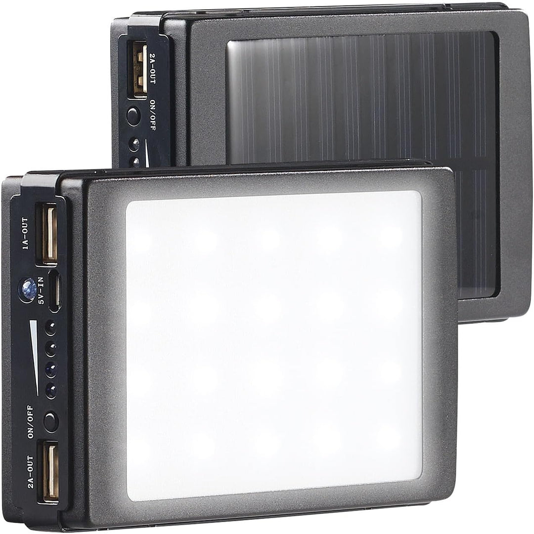revolt Taschenlampe Solar: 2in1-Solar-Powerbank mit Campingleuchte, 11.000 mAh, 20 LEDs, 240 lm (Sol