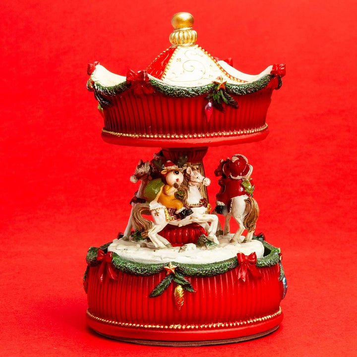 SIKORA SD08 Spieldose Spieluhr für Weihnachten Pferde Karussell Musik We Wish You a Merry Christmas
