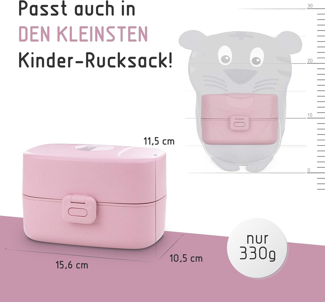 BJORKI® Bento Box für Kinder inkl. BONUS Namensticker - Auslaufsichere Lunchbox mit Fächern - Nachha