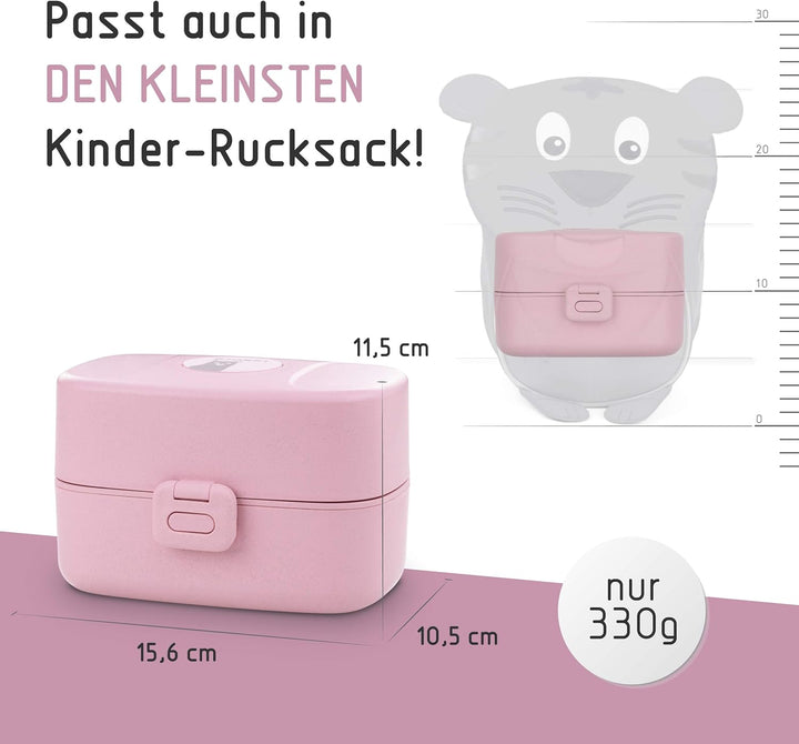BJORKI® Bento Box für Kinder inkl. BONUS Namensticker - Auslaufsichere Lunchbox mit Fächern - Nachha