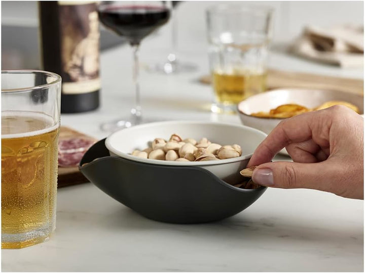 Joseph Joseph Double-Dish Servierschale für Oliven, Nüsse, perfekt für Aperitifs, Grey, Pistazie