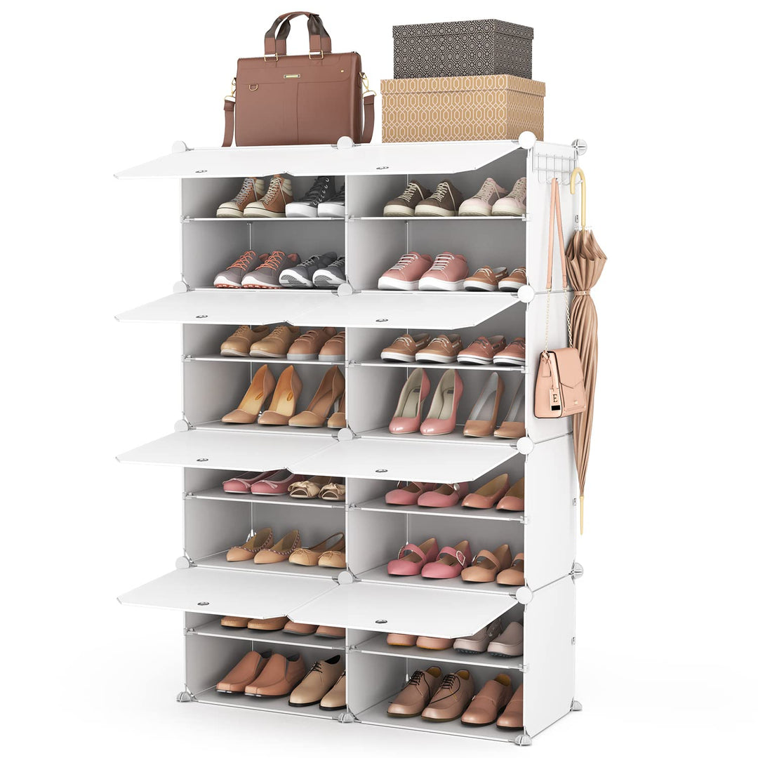 Schuhregal Organizer, 8 Etagen Schuhschrank 32 Paar Tragbares Schuhablage, Platzsparendes Schuhregal
