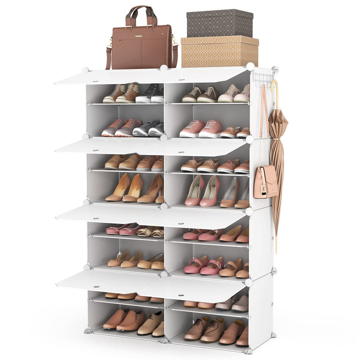 Schuhregal Organizer, 8 Etagen Schuhschrank 32 Paar Tragbares Schuhablage, Platzsparendes Schuhregal