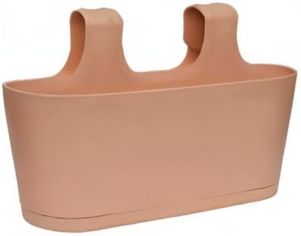 Gariella 3X Blumenkasten oval Balkon Übertopf Pflanzkasten Blumentopf zum Hängen mit Wasserspeicher