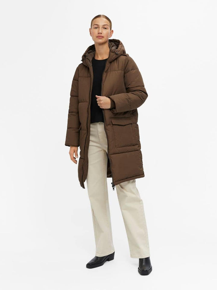 Object Damen Objzhanna L/S Long Jacket Noos Jacke XS Dark Earth, XS Dark Earth