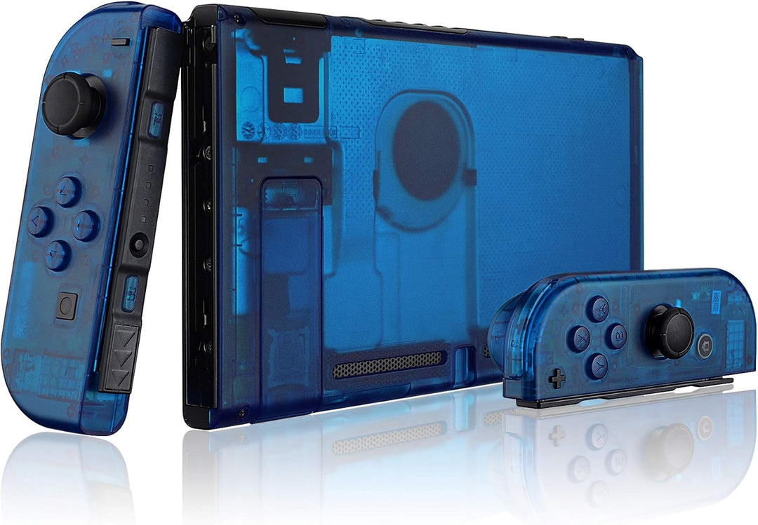 eXtremeRate Hülle Case für Nintendo Switch Joycon/Konsole, Rückgehäuse&Kickstand für Switch Console,