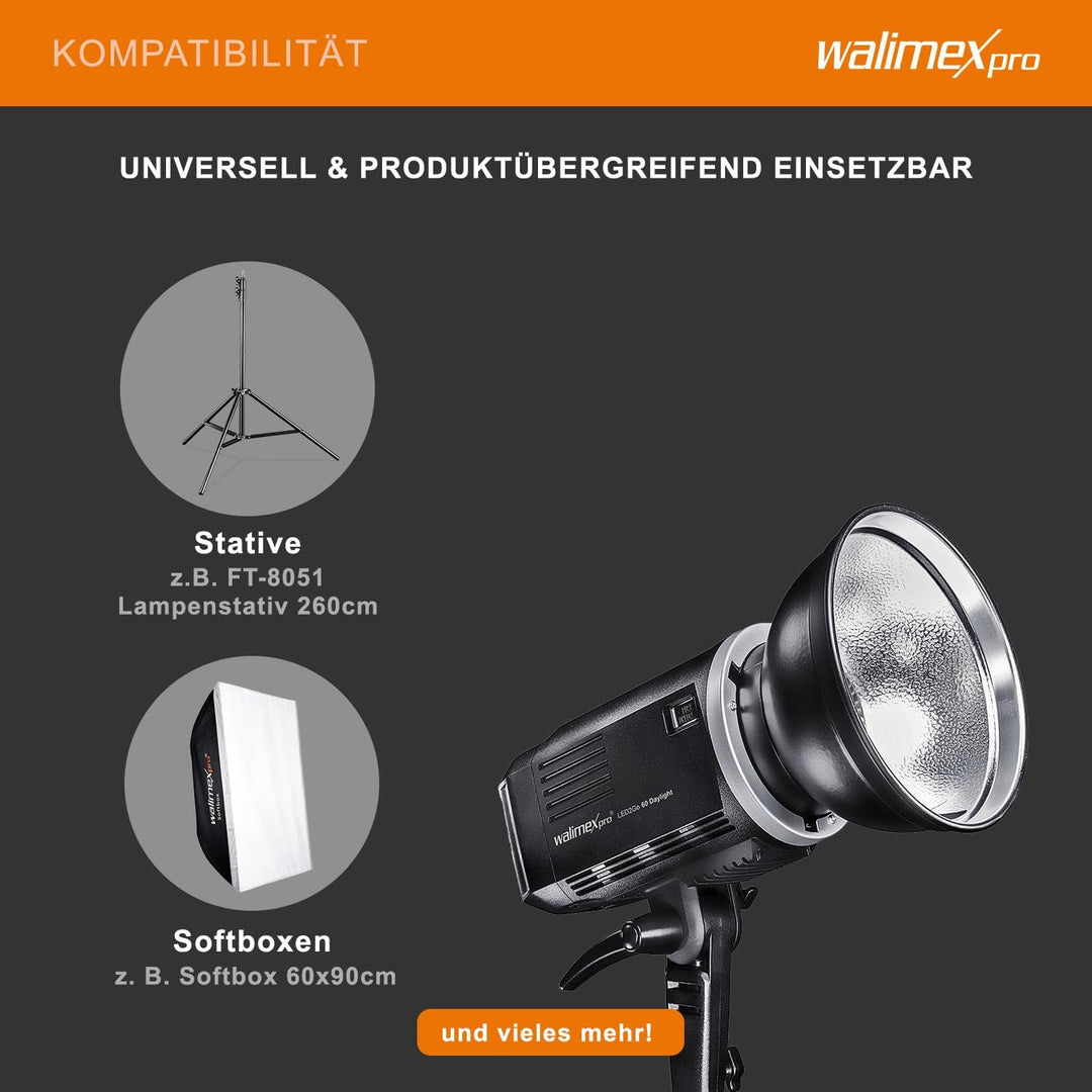 Walimex Pro 21671 LED2Go 60 Daylight Foto Video Leuchte, LED2Go 60 Daylight Foto Video Leuchte
