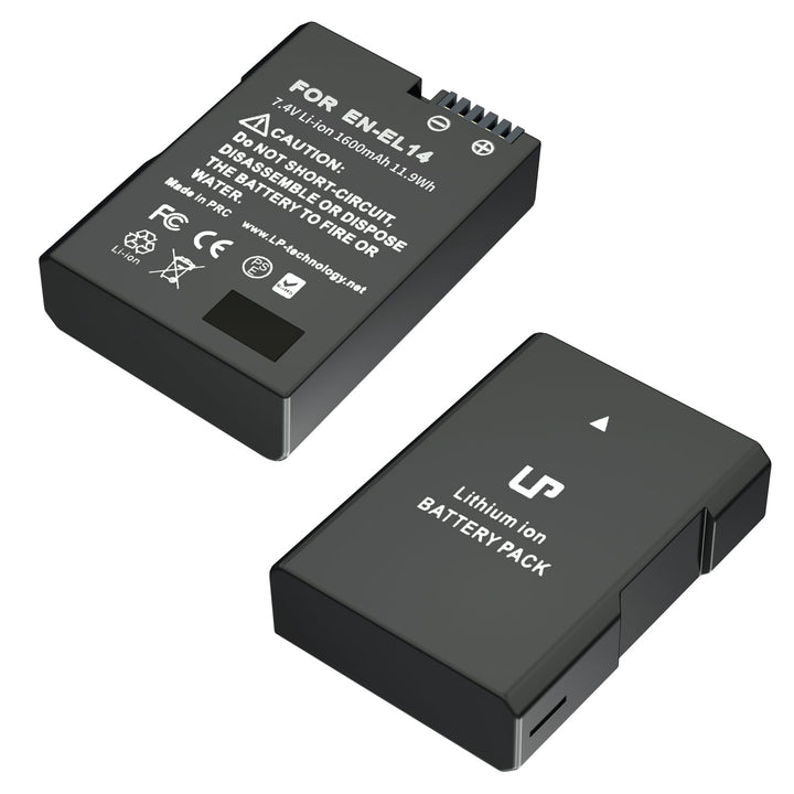 LP EN-EL14 Akku 2 Pack EN EL14a Ersatzakku kompatibel zu D3500, D5600, D3300, D5100, D5500, D3100, D