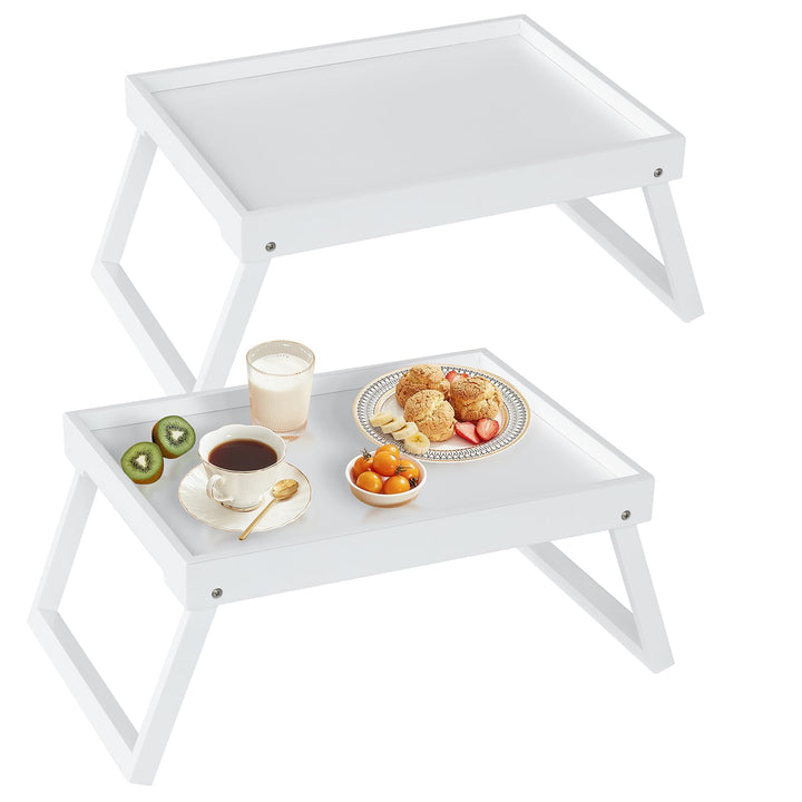 Betttablett mit klappbarem Bein, Bambus-Tablett zum Essen, Frühstücksbett-Tablett für Küche, Servier