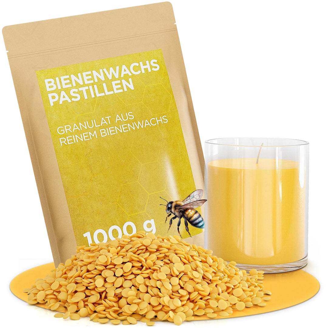 molinoRC 1kg Bienenwachs Pastillen [100% natürlich rein ohne Zusatz Anderer Wachse] - Premium Qualit