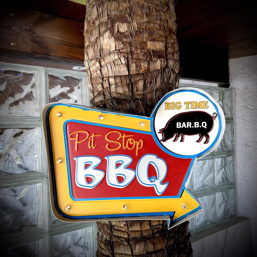 DiiliHiiri Retro-Schild LED Beleuchtet Cafe Vintage-Stil Metallschild Zubehör für Zuhause Grill Wand