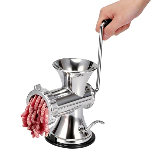 Manueller Fleischwolf aus Aluminiumlegierung, Handbetrieb mit Saugfuss, für Fleisch, Gewürze, Paprik