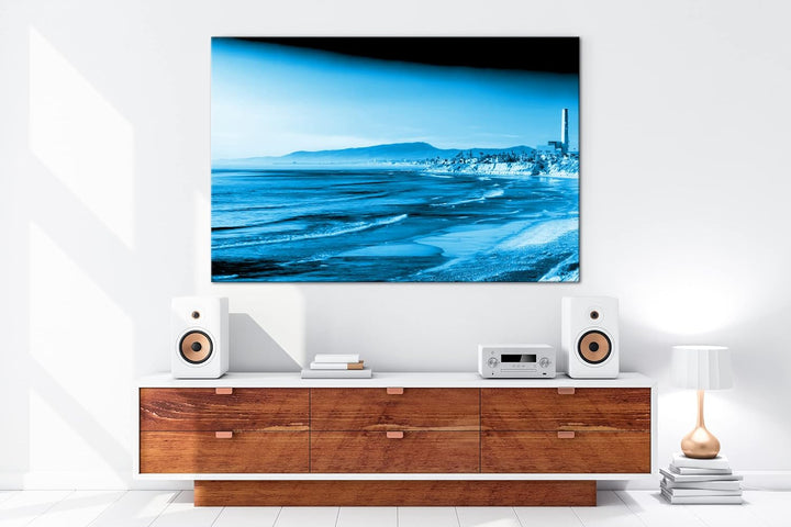 deyoli zauberhafte Küste von Kalifornien Format: 80x60 Effekt: Monocrome Blau als Leinwand, Motiv fe