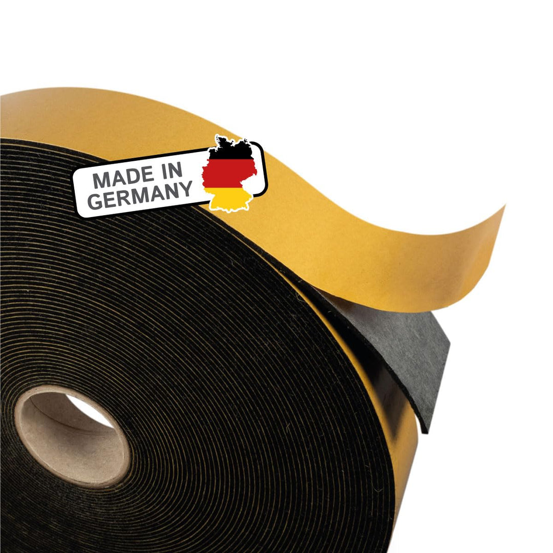 The Felt Store Filzband selbstklebend 40 mm breit, 1,5 mm dick, 5 m lang, schwarz, vielseitiger Filz