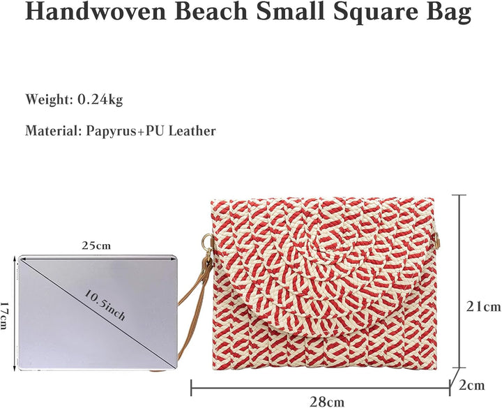 CORIOS Damen Gewebte Tasche Sommer Strandtaschen Handgefertigte Strohtasche Böhmische Tote Beutel Fr