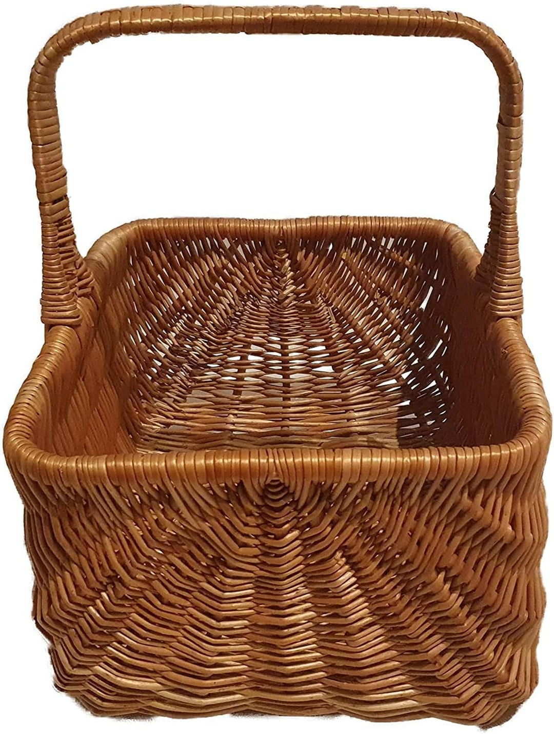 Einkaufskorb aus Weide rechteckig Braun 42x32x38 cm