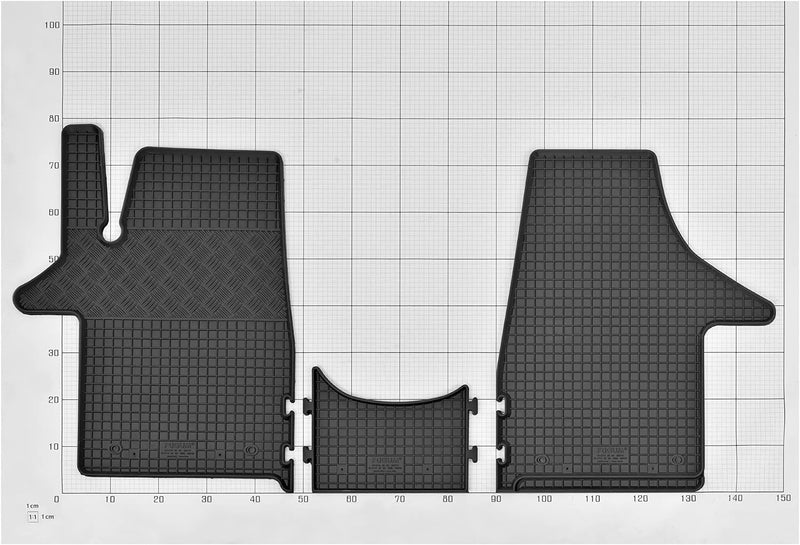 Passgenaue Gummifussmatten passend für VW T5 Transporter/Caravelle/Multivan ab 2003 bis 2015 | 2/3 S