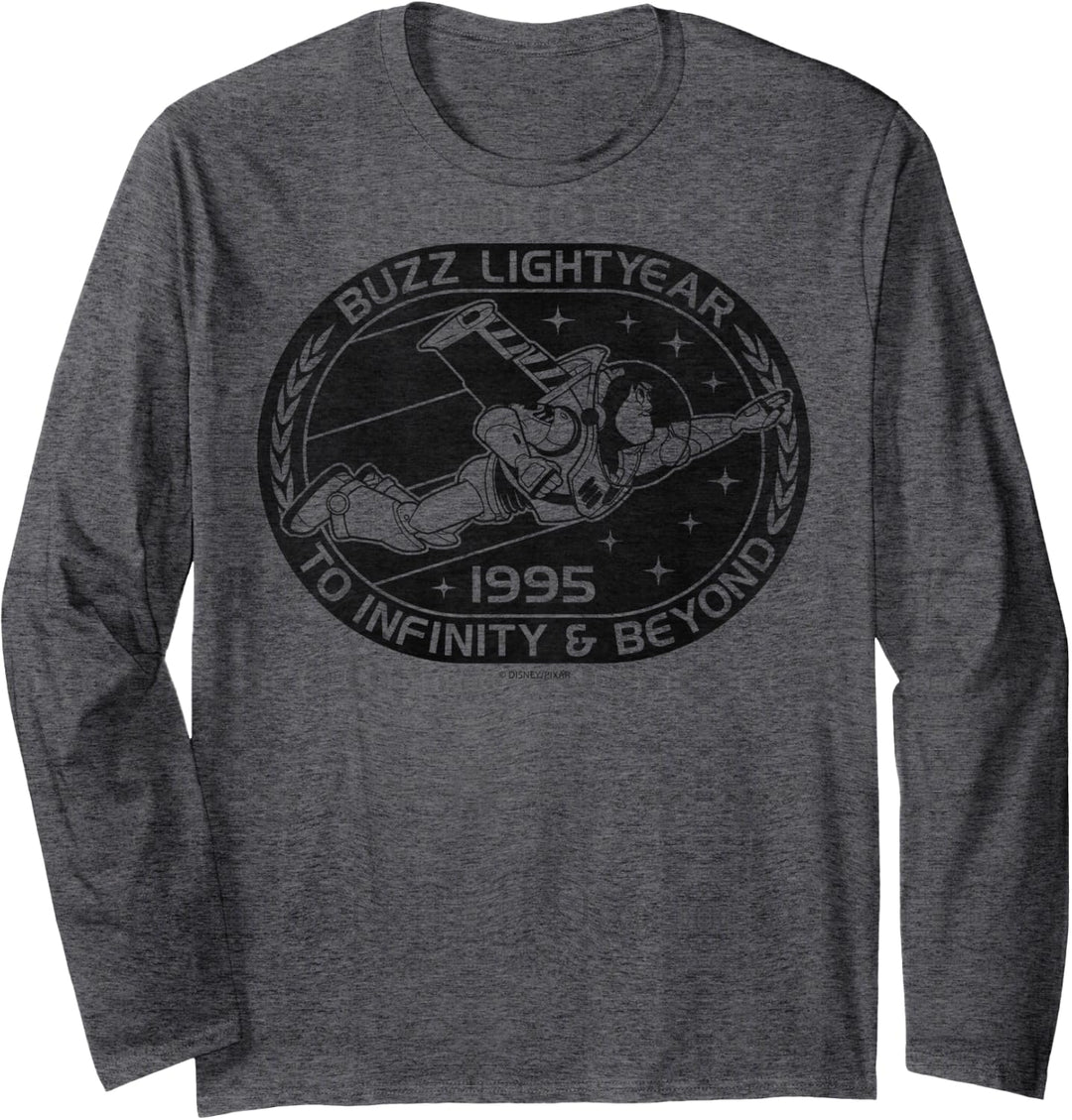 Disney Pixar Toy Story Buzz Lightyear Black And White 1995 Langarmshirt
