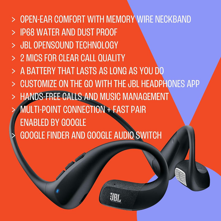 JBL Endurance Pace Open-Ear-Sport-Kopfhörer mit Bluetooth, 10 h Akkulaufzeit, Leichter Titan-Memory-