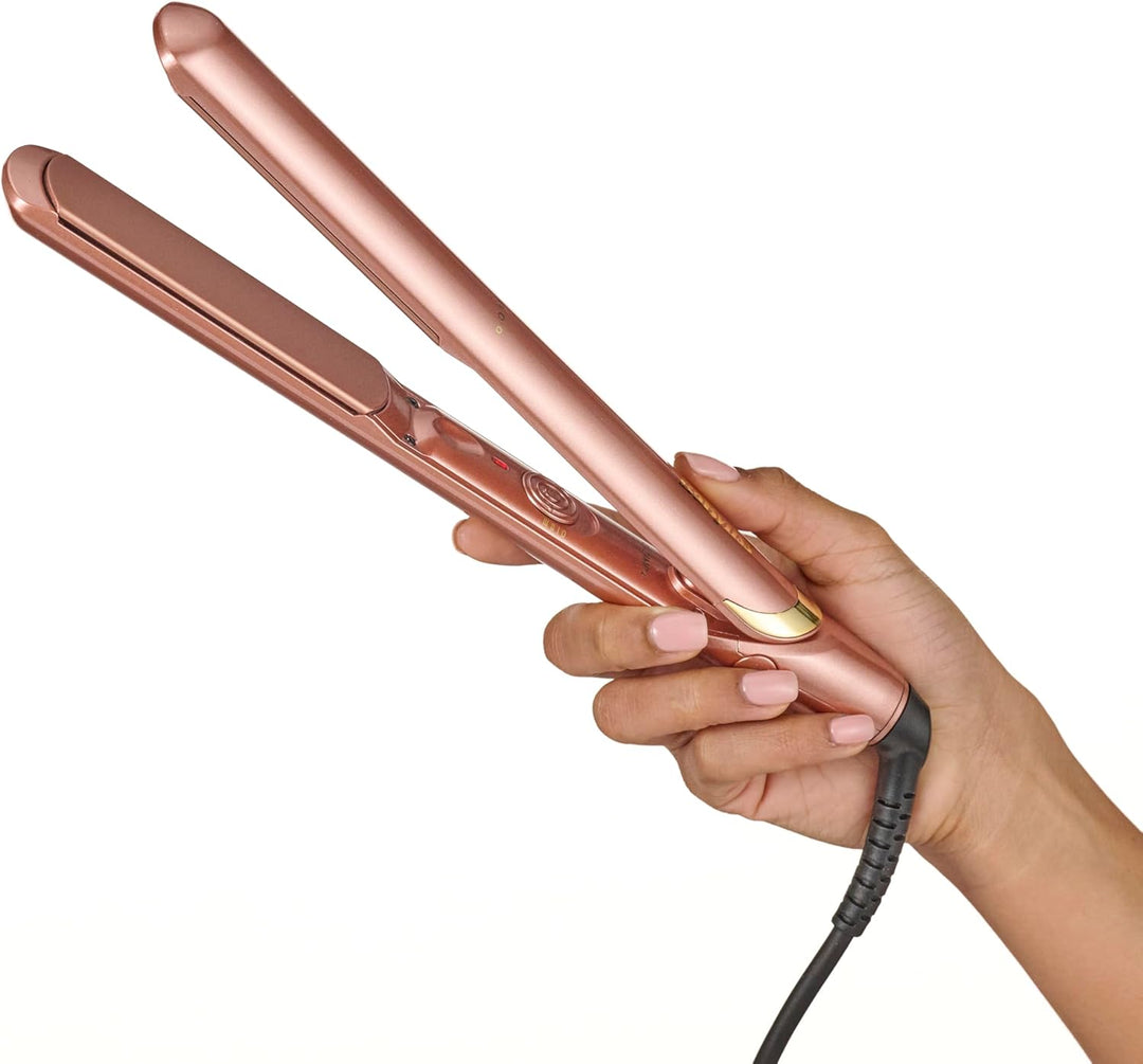 BaByliss Rose Gold Glätteisen - Keramikplatten für glattes Styling, Universalspannung für weltweiten