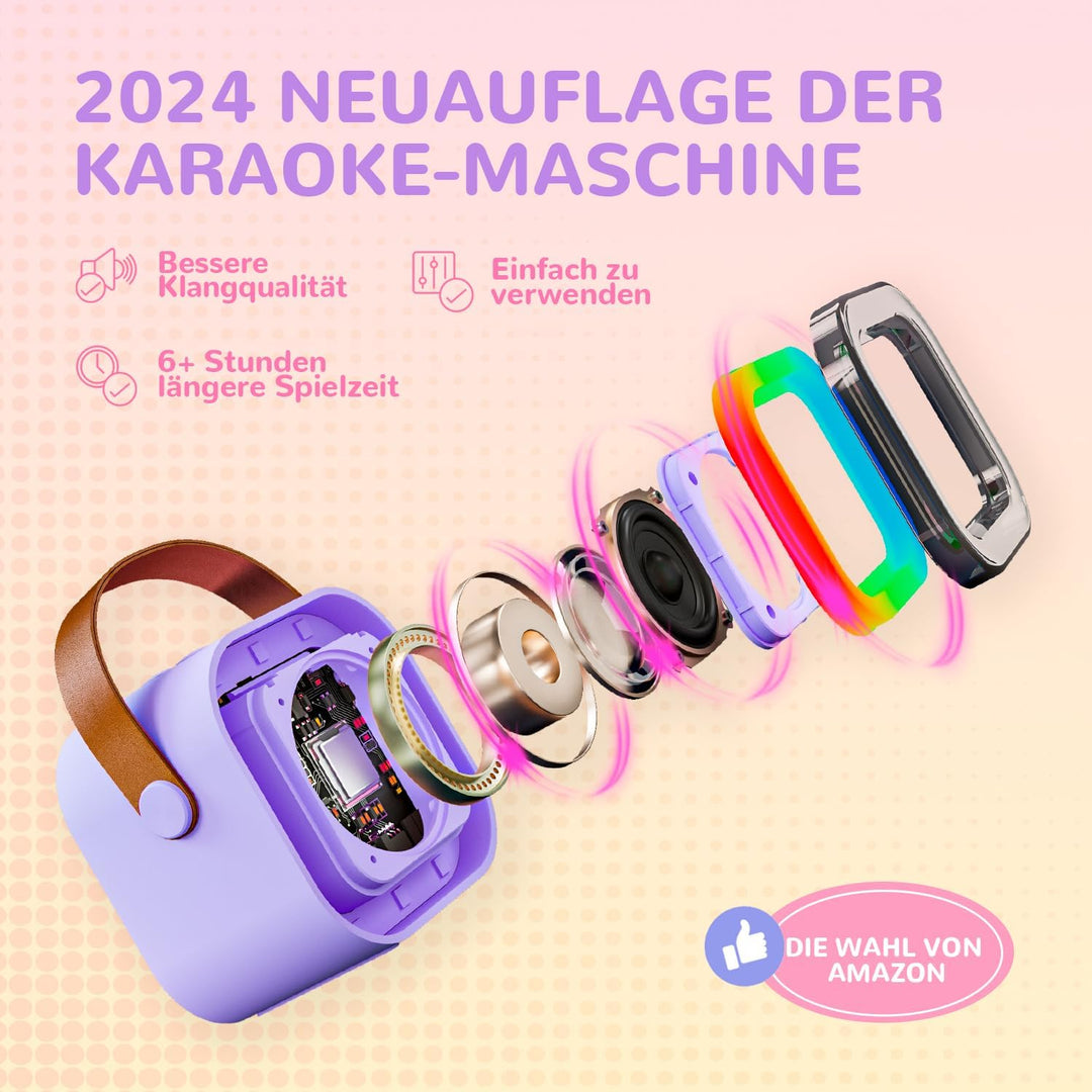 Kinder Karaoke Maschine mit Karaoke mikrofon Kinder: Wowstar Kinder Karaoke mit Mikrofon - Mini Kara