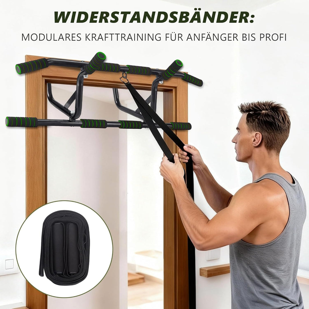 Worldgeil Klimmzugstange Türrahmen Pull Up Bar - Klimmzugstange zum Einhängen ohne Schrauben - PullU
