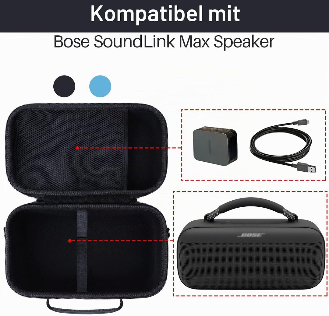 Lebakort Hart Schutz Hülle Etui für Bose Neuer Tragbarer SoundLink Max Grosser Wasserdichter Bluetoo