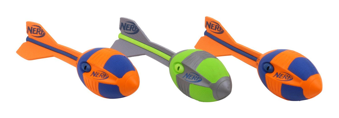 Nerf Vortex Kinder Unisex Aero Howler Fussball, 2 x Orange und 1 x Grün, 32 cm