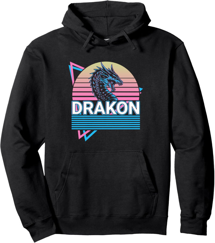 Drakon Giant Serpent Mythical Creature griechische Mythologie Retro Pullover Hoodie