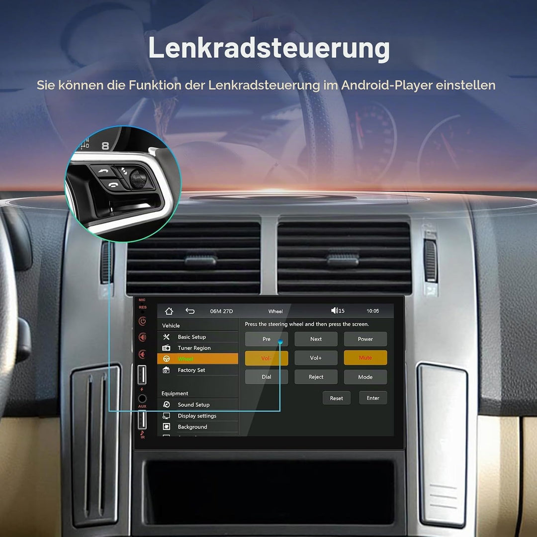 Hikity Autoradio 1 Din Wireless Carplay Android Auto mit Bildschirm 7 Zoll Touch Display Auto Radio