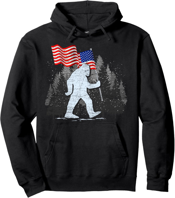 Kryptozoologie Sasquatch Folklore USA Flagge Bigfoot Pullover Hoodie