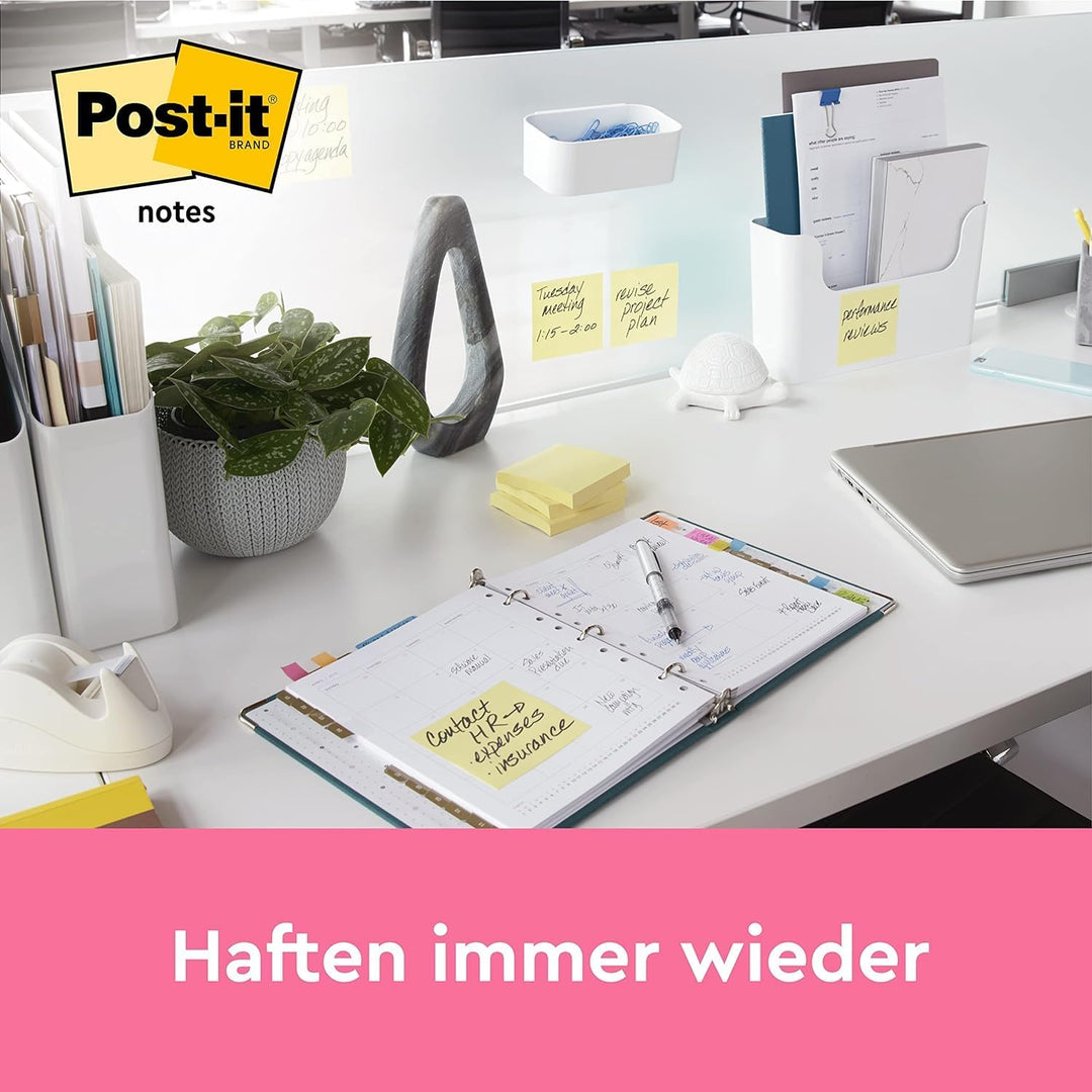 Post-it Sticky Z-Notes, Gelb, Block à 100 Blatt , 12 Blöcke, 76 mm x 76 mm - Für Notizen, To-Do-List