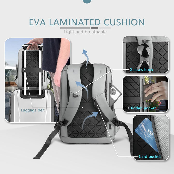 Laptop Business Rucksack Herren mit laptopfach mit USB-Ladeanschluss Diebstahlsicher Handgepäck Tage