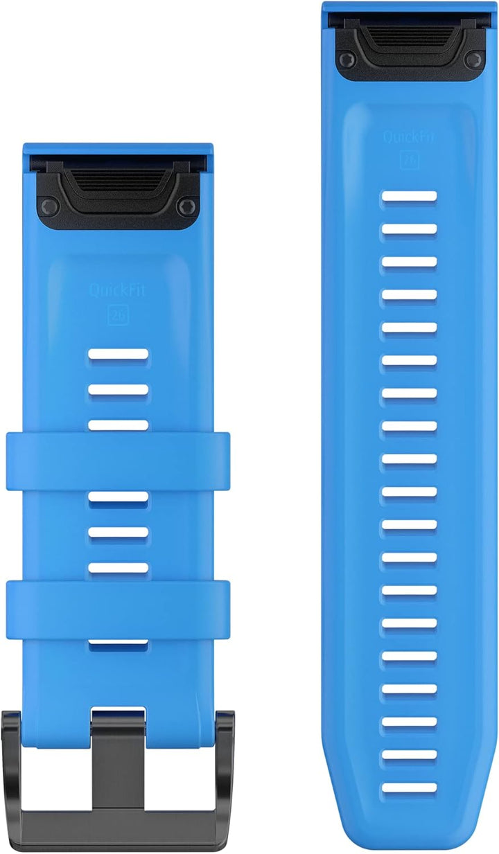 Garmin Quickfit Armband, 26mm, Silikon, Cyanblau, passend für Fenix 5X/6X/7X Serie, Enduro 1/2, Tact