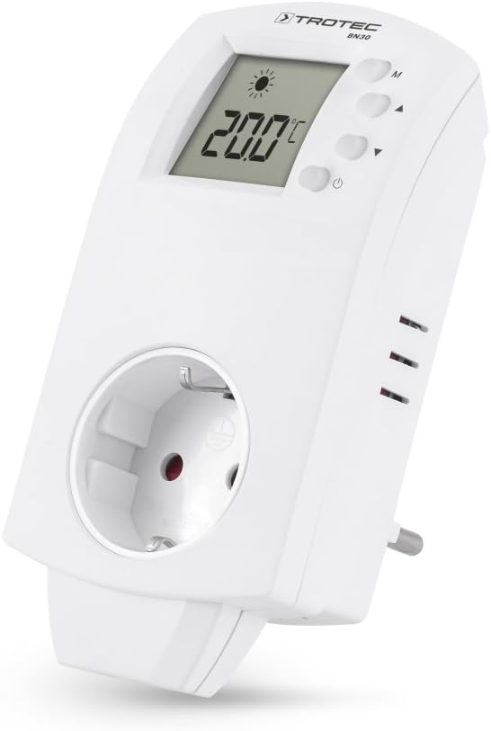TROTEC Steckerthermostat BN30 Thermoschalter für Infrarotheizung Raumthermostat, 5-30 °C