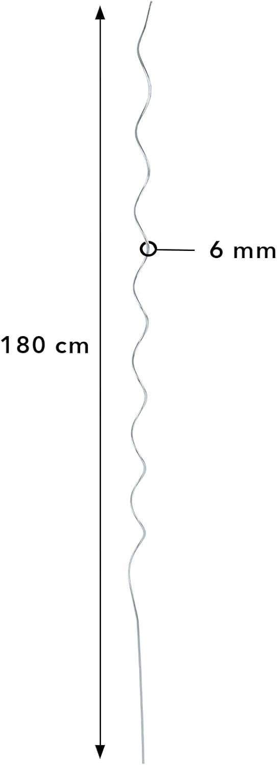 Floordirekt Tomatenspiralstäbe inkl. Zubehör Set - 180 cm Länge - 10 Stück - Tomatenstab - Spiralsta
