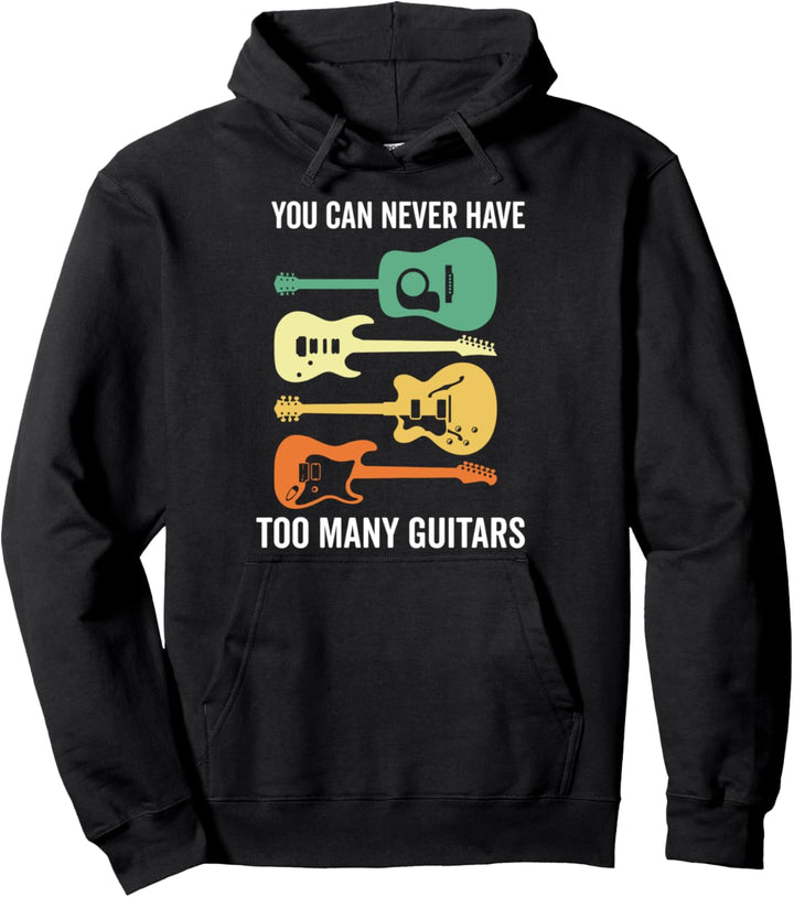 Sie können nie zu viele Gitarren grün gelb haben Pullover Hoodie