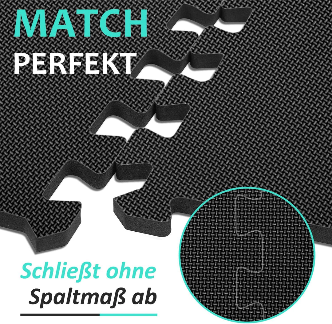 Bodenschutzmatte Fitness Set [31x31cm], 24/36/48 Puzzlematte, EVA Sportmatte Fitnessmatte Rutschfest