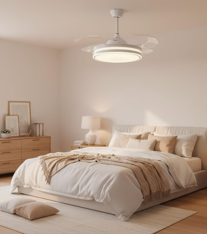 BEL AIR HOME Asgard Deckenventilator, leiser DC-Motor, ausklappbare Flügel, 108 cm, LED-Licht, 36 W,