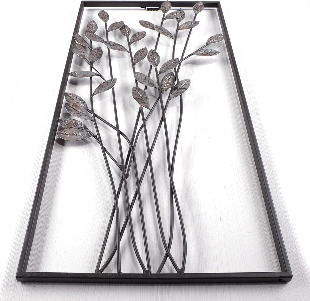 DESIGN DELIGHTS EINZIGARTIGE WANDDEKO ZWEIGE | Metall, 62 cm, Silber/braun | Wanddekoration Blumen