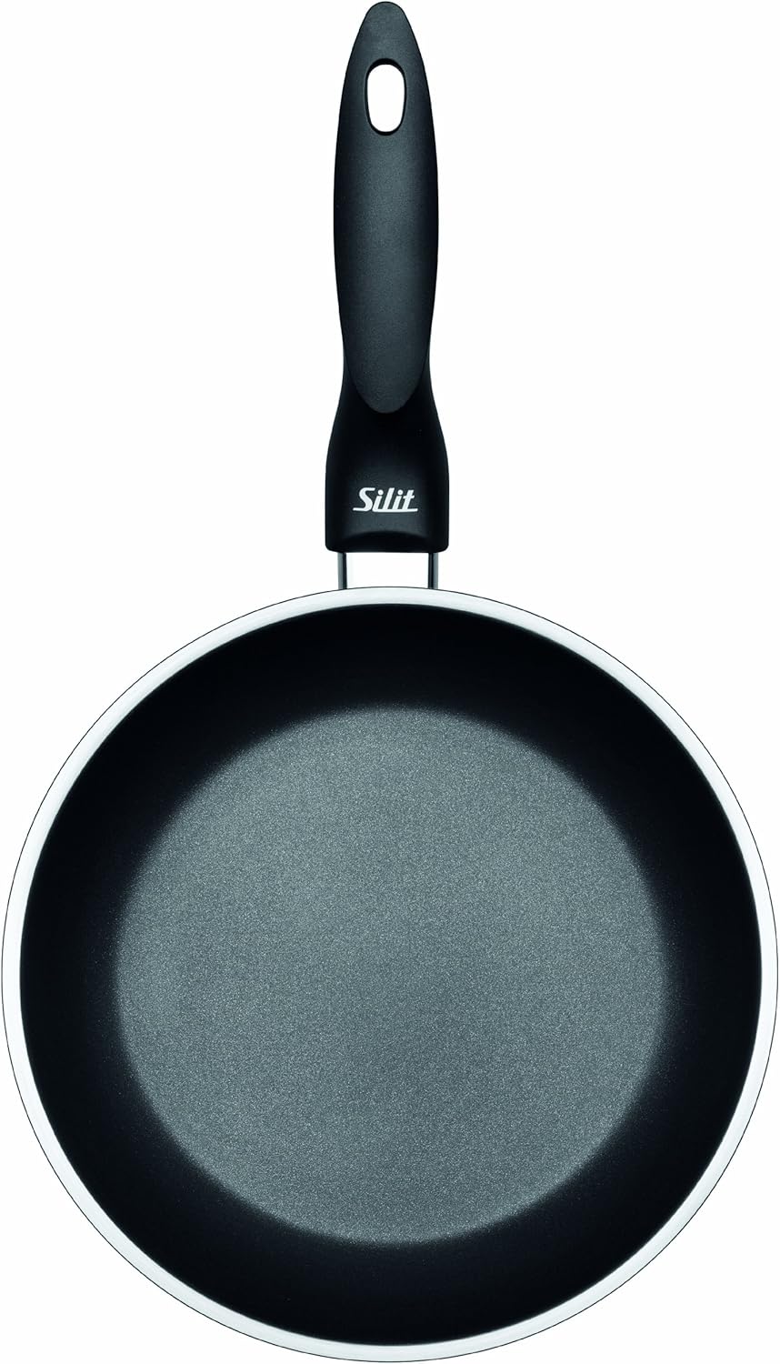 Silit Domus Bratpfanne Induktion 28 cm hoch, Edelstahl beschichtet, Kunststoffgriff, für schonendes