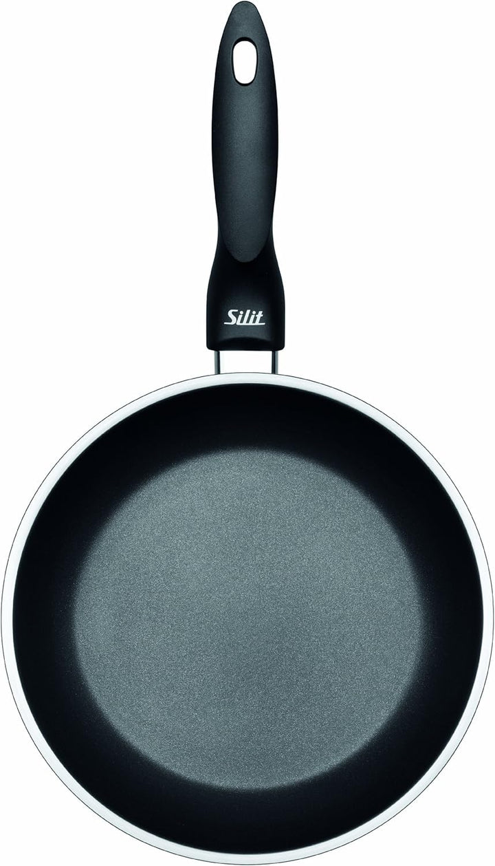 Silit Domus Bratpfanne Induktion 28 cm hoch, Edelstahl beschichtet, Kunststoffgriff, für schonendes