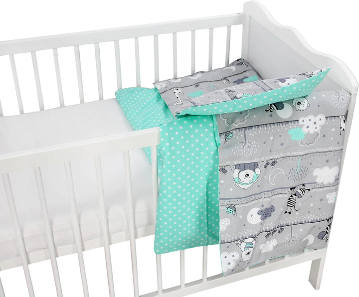 TupTam Kinder Bettwäsche Gemustert 2-Teilig Wendebettwäsche, Farbe: Bärchen Mint, Grösse: 135x100 cm