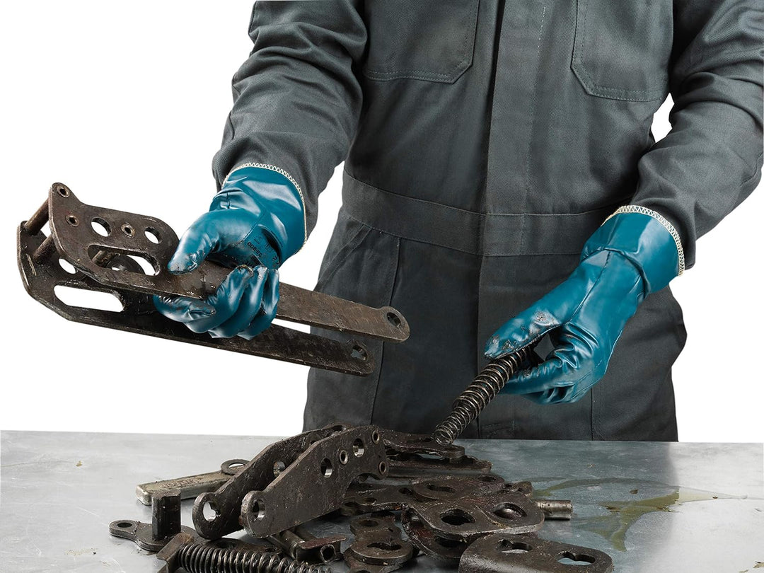 Ansell Hynit 32-800 Öl abweisende Handschuhe, Mechanikschutz, Blau, Grösse 9 (12 Paar pro Beutel) 9