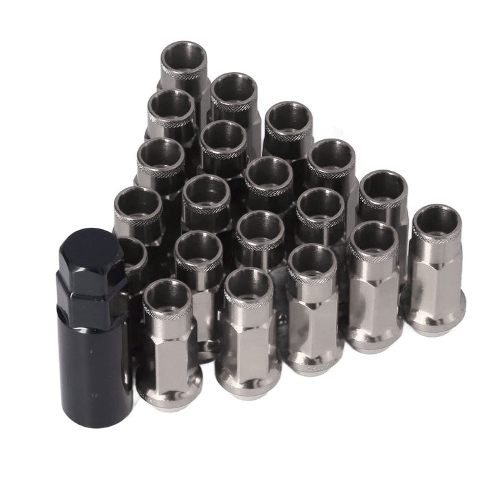 KIMISS Radmuttern, Universal 20 Stück M12x1,25 Metall Radmuttern Universal Autozubehör(Schwarz), Sch